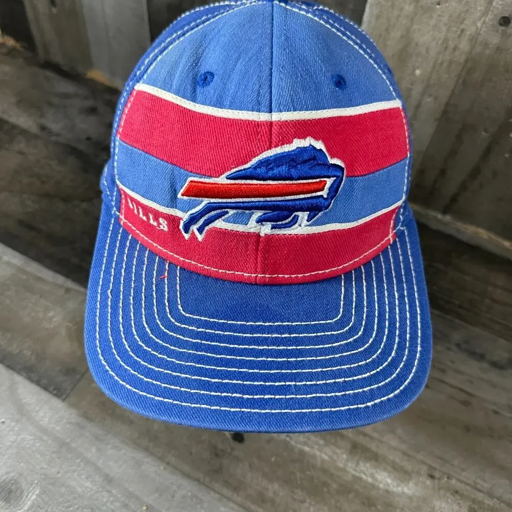 Buffalo‎ Bills NFL Reebok S/M Distressed 90s Y2k Style Hat Red Blue